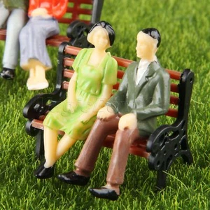 100x Model People Figures Train Layout Scenery Scale 1:100 Painted Sitting Poses - Picture 1 of 10
