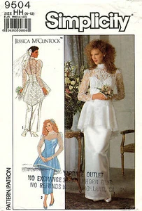 1980's VTG Simplicity Petite Brides'&Bridesmaids' Dress Pattern 9504 6-12 UNCUT - Picture 1 of 2