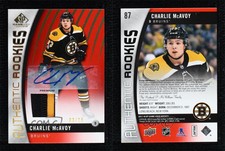 2017-18 SP Game Used Authentic Rookies /15 Charlie McAvoy #87 Rookie Auto RC