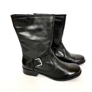 Botas de Combate y Moto Vintage Años 90 Bandolino Negras Acabado Brillante Cuero Mujer 7.5 - Imagen 1 de 5