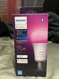 Philips Hue White & Color Ambiance A19 Bluetooth Smart LED Bulb - Multicolor - Picture 1 of 5