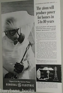 1954 GENERAL ELECTRIC advertisement, Nuclear Power production prediction - Foto 1 di 3