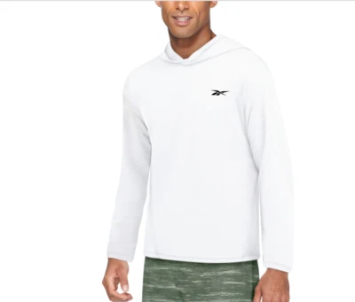Reebok Swim рубашка верхний солнце капюшон мужской размер средний белый длинным рукавом K442019 новый с Ярлыками - Изображение 1 из 4