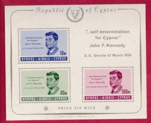 R* CYPRUS BLOCK 3 V. MNH* 1965 KENNEDY Mi nr. 3 #75813 - Picture 1 of 2
