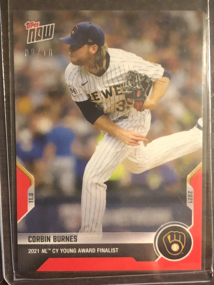 2021 Topps Now #OS-13 Corbin Burnes Milwaukee Brewers 09/10 - Image 1 of 2