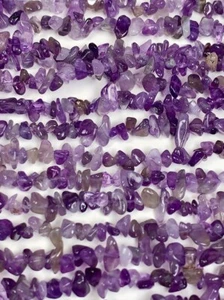 Purple Amethyst Nugget Pebble Irregular Shaped Chip Beads 32" Strand Gemstone - Picture 1 of 10
