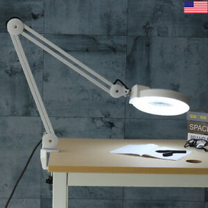 Swing Arm Magnifying Desk Clamp Work Bench Light Lamp Nail Art Stamp Jewellery