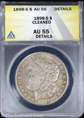 1898-S $1 Morgan Silver Dollar ANACS AU 55 Details - Image 1 of 4