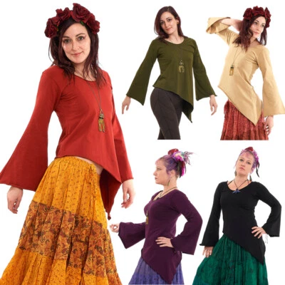 Boho Pixie Top, Psy Trance Clothing, Festival Top, Pagan Witch Faerie Gypsy Top - image 1 of 4