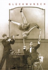 Postkarte: Tetsche - Glückwunsch mit Musik, Akrobatik und Sekt