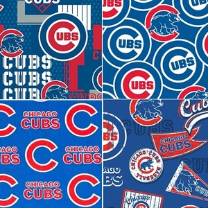 BTHY MLB Chicago Cubs Grandes Ligas Logotipo de Béisbol Tela de Algodón Azul por 1/2 yarda - Imagen 1 de 6