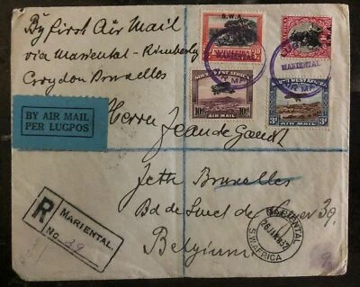 1932 Mariental Sudoeste África Primera Cubierta de Vuelo FFC a Bruselas Bélgica Foto 1 de 2