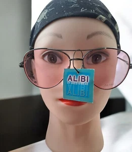 Alibi Dead Stock Sheild Sunglasses Pink Tint Titanium Dark Silver Frame NWT. - Picture 1 of 17