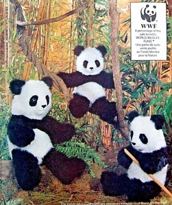 * 8187 Vogue PANDA BEARS 18" 20" 25" Sewing Pattern 1991 UNCUT - Picture 1 of 3