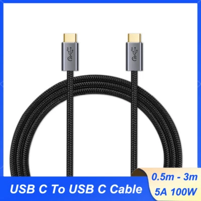 USB 3.1 C To USB C Fast Charger PD 100W Dual Type C Charging Data Sync USB Cable - Image 1 of 4