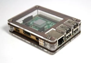 C4Labs Zebra Nussbaum Furnier massive Platte für Raspberry Pi 3B+,3,2,B+ mit Netzkabel - Bild 1 von 4