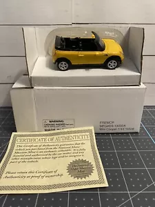Diecast YELLOW MINI COOPER 1:43 NIB National Motor Museum Vintage w COA - Picture 1 of 5