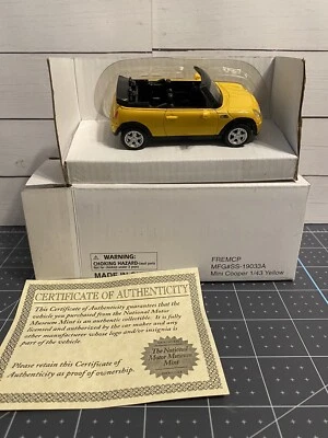 Diecast YELLOW MINI COOPER 1:43 NIB National Motor Museum Vintage w COA - Image 1 of 4