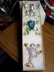 3 Great  Vintage Rhinestone Gem stone large Frog Brooches Gold Green Silver