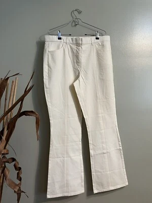 Pantalones Isaac Mizrahi para mujer acampanados elásticos marfil tiro alto para mujer talla 16 nuevos sin etiquetas  Foto 1 de 4