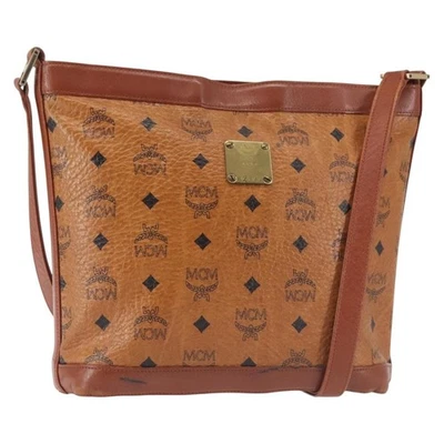 Bolso de Hombro MCM Logograma Vicetos PVC Cuero Marrón Dorado Auténtico hk3092 Foto 1 de 4