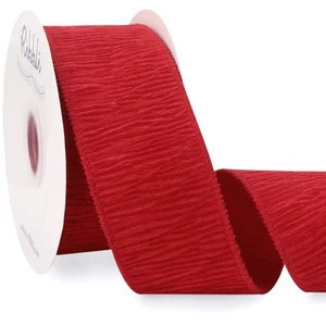 Rot Knitter Samt Drahtband 2,5 Zoll Samt Weihnachten Band für Geschenk Wr... - Bild 1 von 4