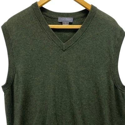 Daniel Cremieux Mens XL V Neck Sleeveless Sweater Vest Green 100% Supima Cotton - Image 1 of 4