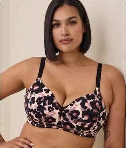 NEW Torrid 360 Smoothing Wire Free Pushup Bra Animal Print 40DD NEW WITH TAGS - Picture 1 of 7
