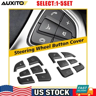 Cubiertas de botones de volante ABS negras para Mercedes Benz A B C GLA 12-60X Foto 1 de 2