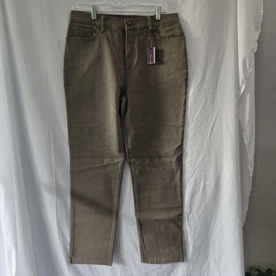 Gloria Vanderbilt Amanda Jeans Stretch Taper Leg Taupe Women's 10 Average NWT - Image 1 of 4