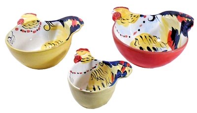 PIER 1 tigelas empilháveis/nidificação de frango/galo, conjunto com 3 - Imagem 1 de 4