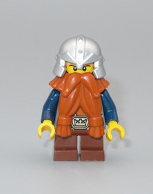 Lego Dwarf orange beard silver helmet Fantasy Era Castle minifigure 7048