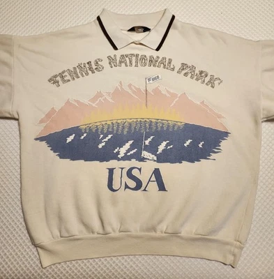 Винтажный теннисный пуловер Prince с большим воротником текстурированная графика 80-х - Изображение 1 из 4