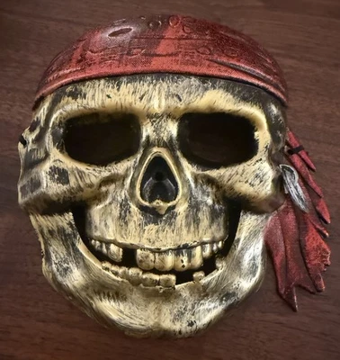 Pirates of Caribbean Boys Halloween Mask Gold Red Plastic Costume Cosplay - Image 1 of 3