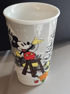 Disney Tumbler Mickey's Vintage Holiday Christmas ceramic double wall 16 oz - Picture 1 of 4