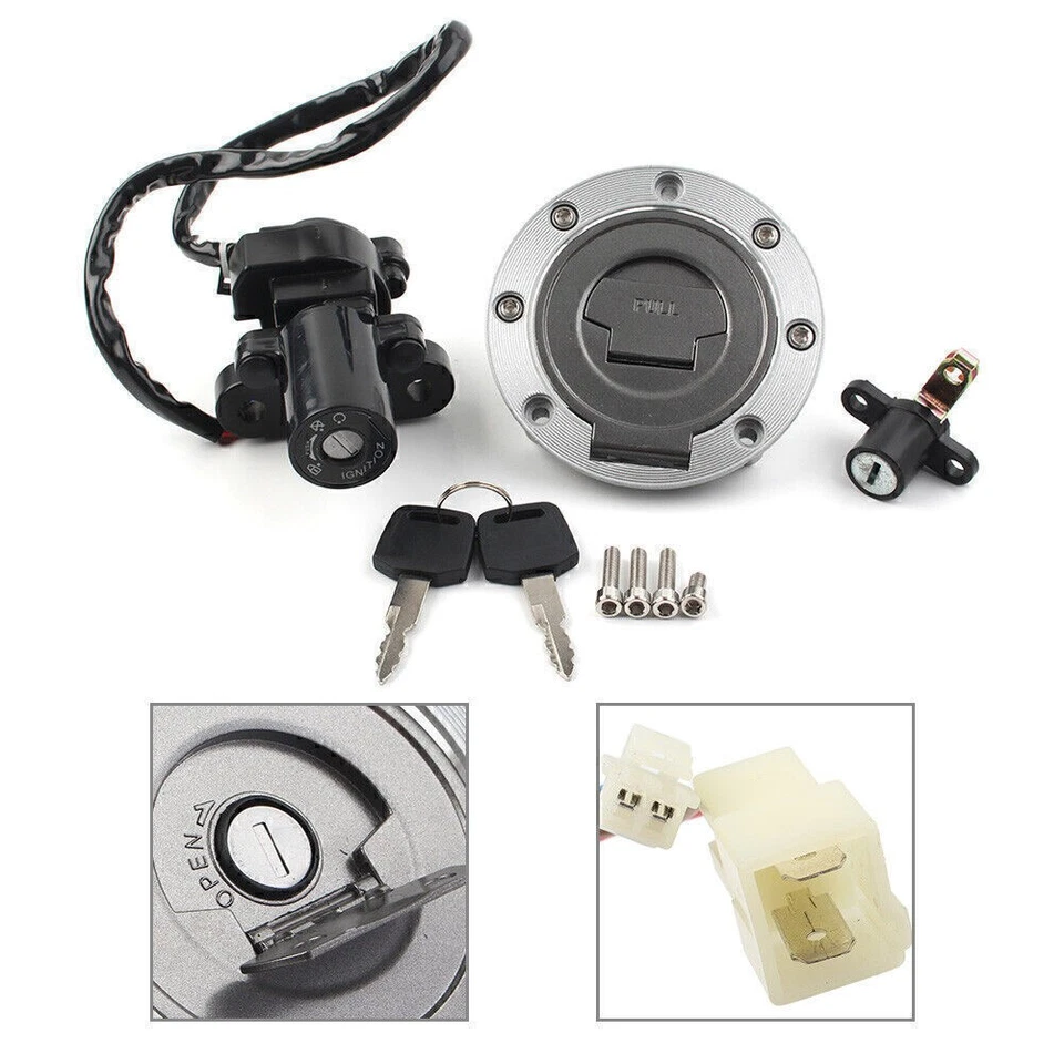 Ignition Switch Lock Fuel Gas Cap Key Fit Yamaha FZ09 FZ07 FZ1/FZ6/FZ8 2001-2016 - Image 1 of 4