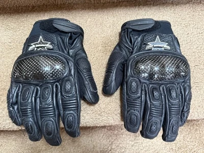 Guantes de moto de cuero Icon Merc negros para hombre talla grande Foto 1 de 4