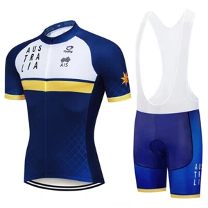 Summer Short Sleeve Cycling Jersey Bib Shorts Outfit Quick Dry Riding Shirts Men - Picture 1 of 13