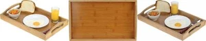 Serving tray bamboo - wooden with handles - Great for dinner trays, tea... - Picture 1 of 6