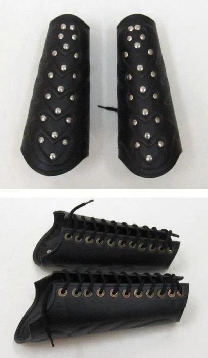 Protector de brazo de cuero con acento de latón - Protector de brazo romano medieval - Armadura de cuero  Foto 1 de 1