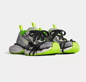Balenciaga Mesh Distressed Worn Men's 3XL Sneakers White Black Fluo Eu 45 US 12 - Picture 1 of 13