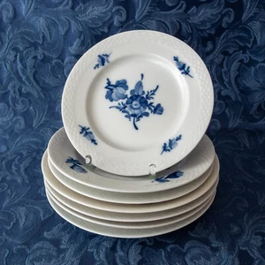 Royal Copenhagen Blaue Blume glatt Konvolut Kuchenteller 4x19, 2x17,5, 1x15,5cm - Bild 1 von 3