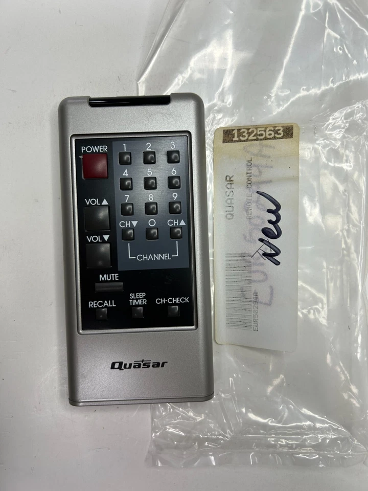 Quasar EUR-50294A TV Remote Control Silver OEM NOS for TT6277Y TT6277YW TT6278YW - Image 1 of 2