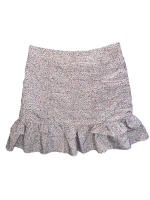 PAPAYA Ruffled Mini Skirt Floral Zip Up Back Size Small Bohemian Summer Preppy - Image 1 of 4