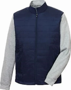 NWT FootJoy Full-Zip Hybrid Golf Jacket, Navy / Heather Grey, Large, 25209 - Picture 1 of 1