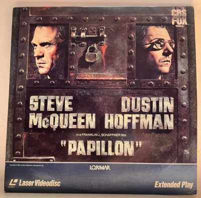A50 Steve McQueen/ Dustin Hoffman: Papillon, 1973 CBS Fox -2 Laserdisc Movie Set Foto 1 de 4