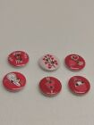 6 Wooden love Valentine's Buttons 15mm crafting/sewing/scrapbooking 5L