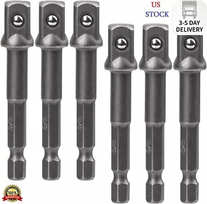 OIIKI 6 Pack 3/8 inch(10mm) Square Socket Adapter Bit Set, Impact Driver Power B - Picture 1 of 8