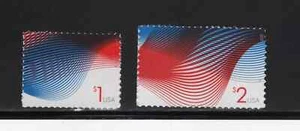 US Patriotic Wave $1.00 $2.00 Stamp Set Scott #4953-4954 - Picture 1 of 1