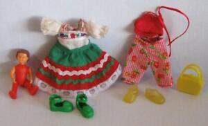 barbie KELLY DOLL PLAY CLOTHE/SHOES LOT FRUIT CHERRY MEXICAN FIESTA ETHNIC DRESS